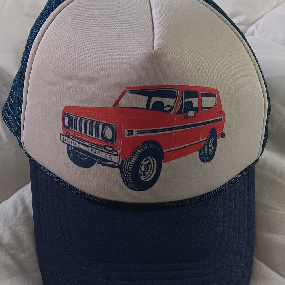 Vintage Style Red and Blue Trucker Hat